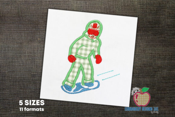 Boy on Snowboard: A Festive Winter Embroidery Review