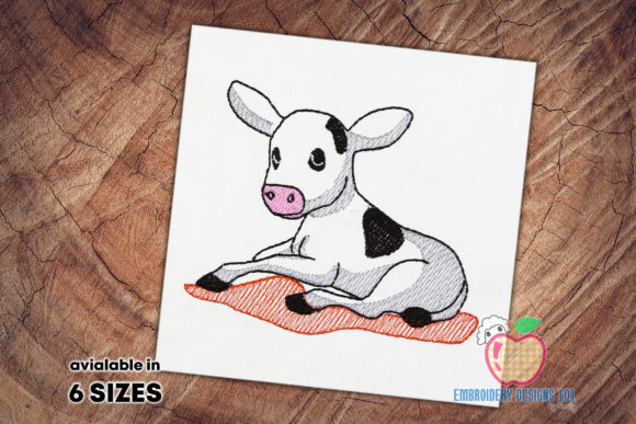 Cute Calf Laying on Ground: A Seasonal Embroidery Review