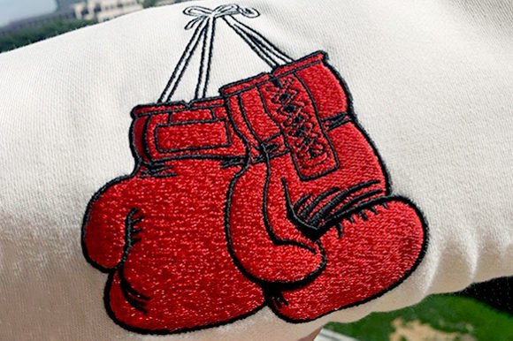 Red Boxing Gloves: A Bold Embroidery Design for Etsy Sellers