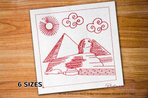Review: The Great Sphinx of Giza Egypt Redwork Design